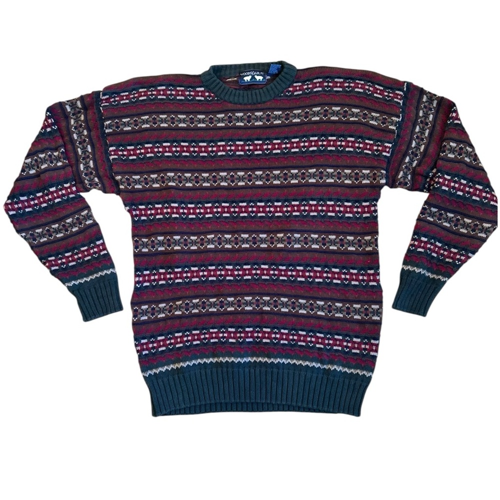 Woods &‎ Gray 100% Cotton Patterned Pullover Sweater Size XL